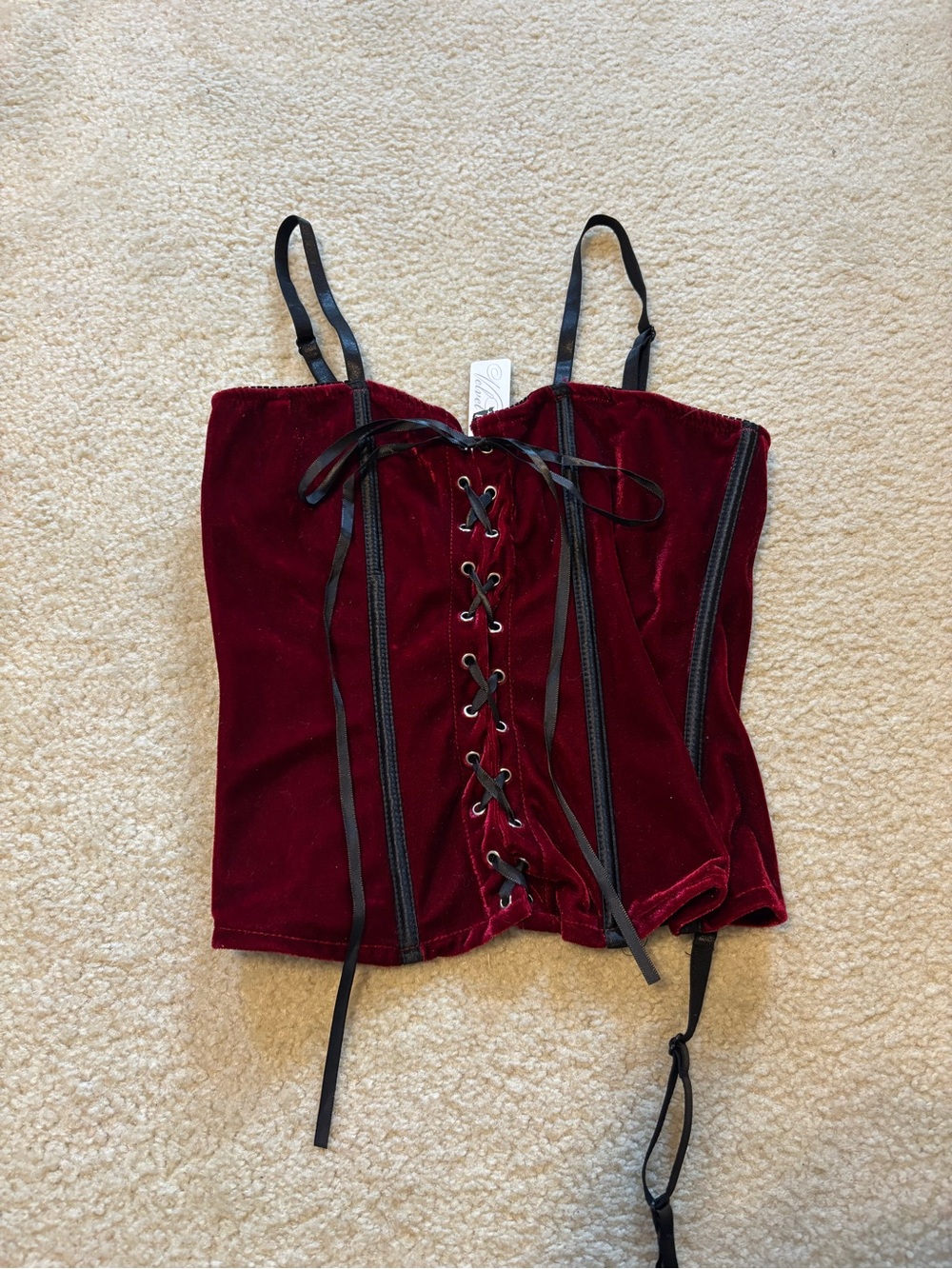 Y2K Velvet Lace-Up Corset